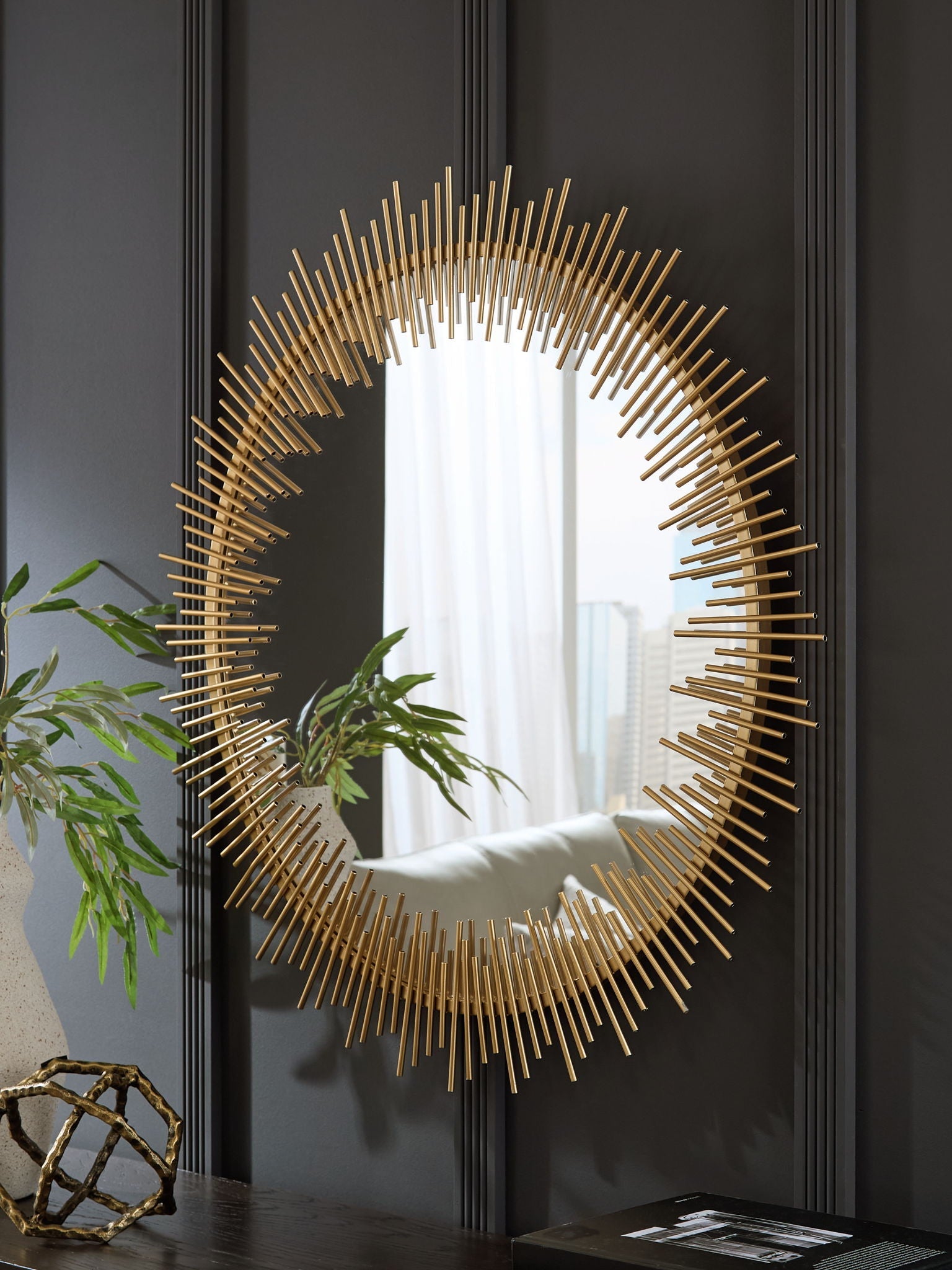 Wainport - Accent Mirror - Gold Finish - Stylish Home Furniture