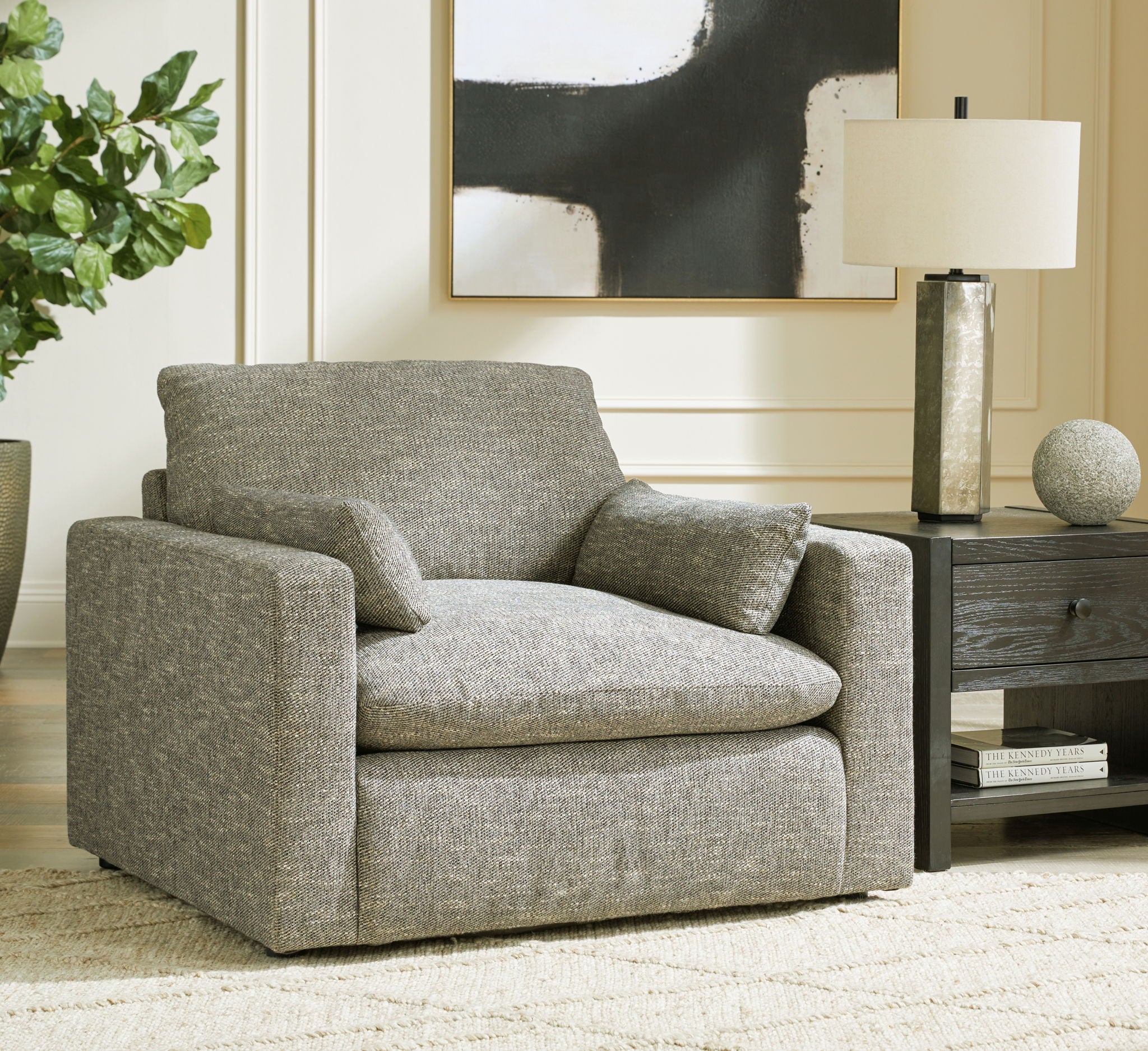 Dramatic - Chair and a Half - Granite - Stylish Home Furniture