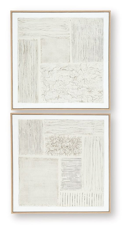 Andorfield - Wall Art Set (Set of 2) - Beige / Black / White - Stylish Home Furniture