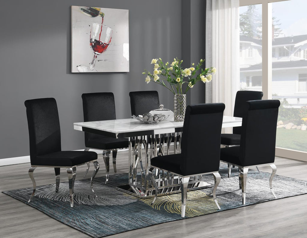 G-081-T-WHITE - Marble Dining Table - White - Stylish Home Furniture