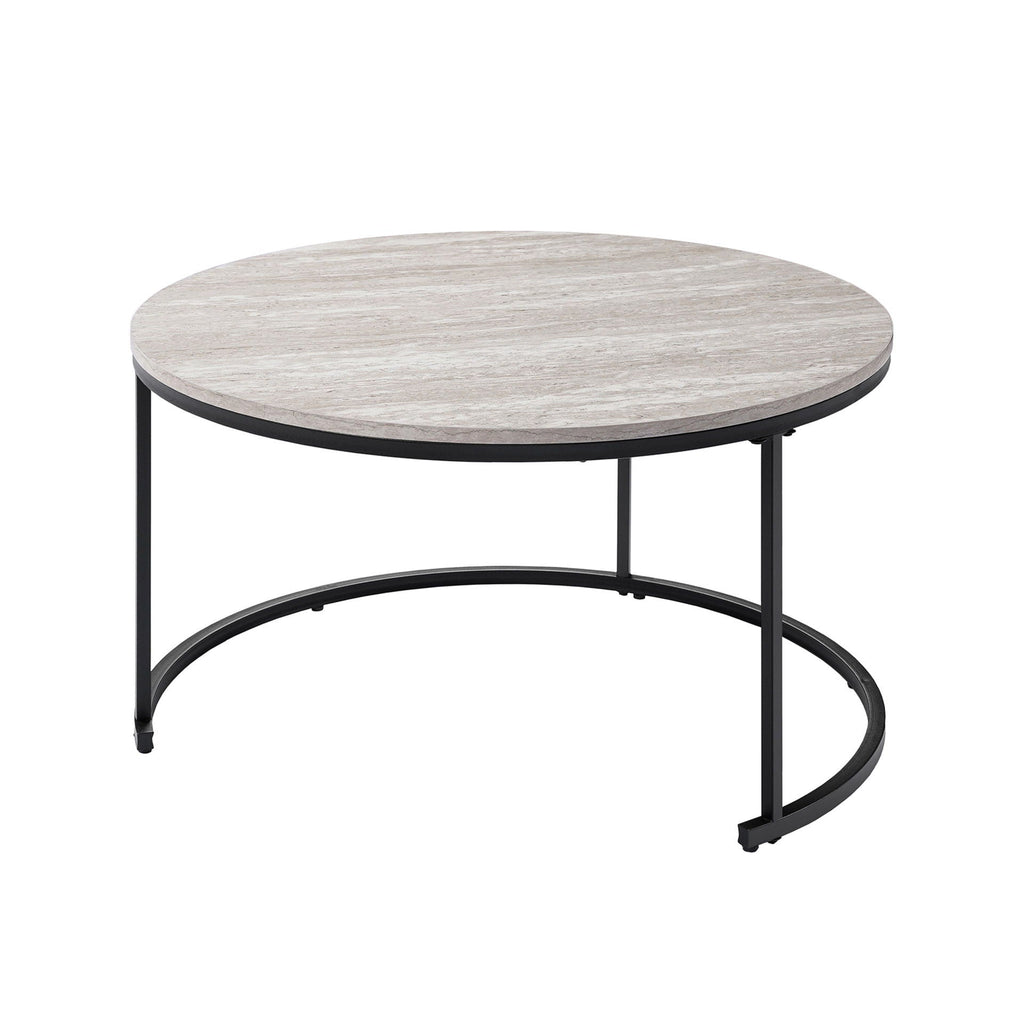 Forma - 4 Piece Occasional Set (1 Coffee, 1 Large End Table & 1 Stool, 1 Small End Table) - Black / White / Gray - Stylish Home Furniture