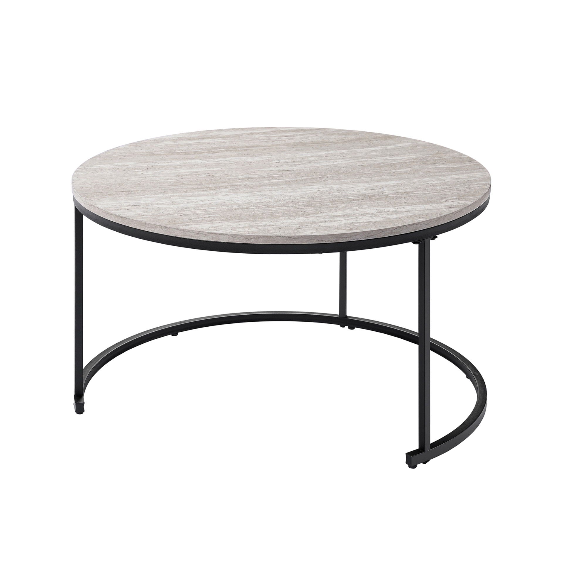 Forma - 4 Piece Occasional Set (1 Coffee, 1 Large End Table & 1 Stool, 1 Small End Table) - Black / White / Gray - Stylish Home Furniture