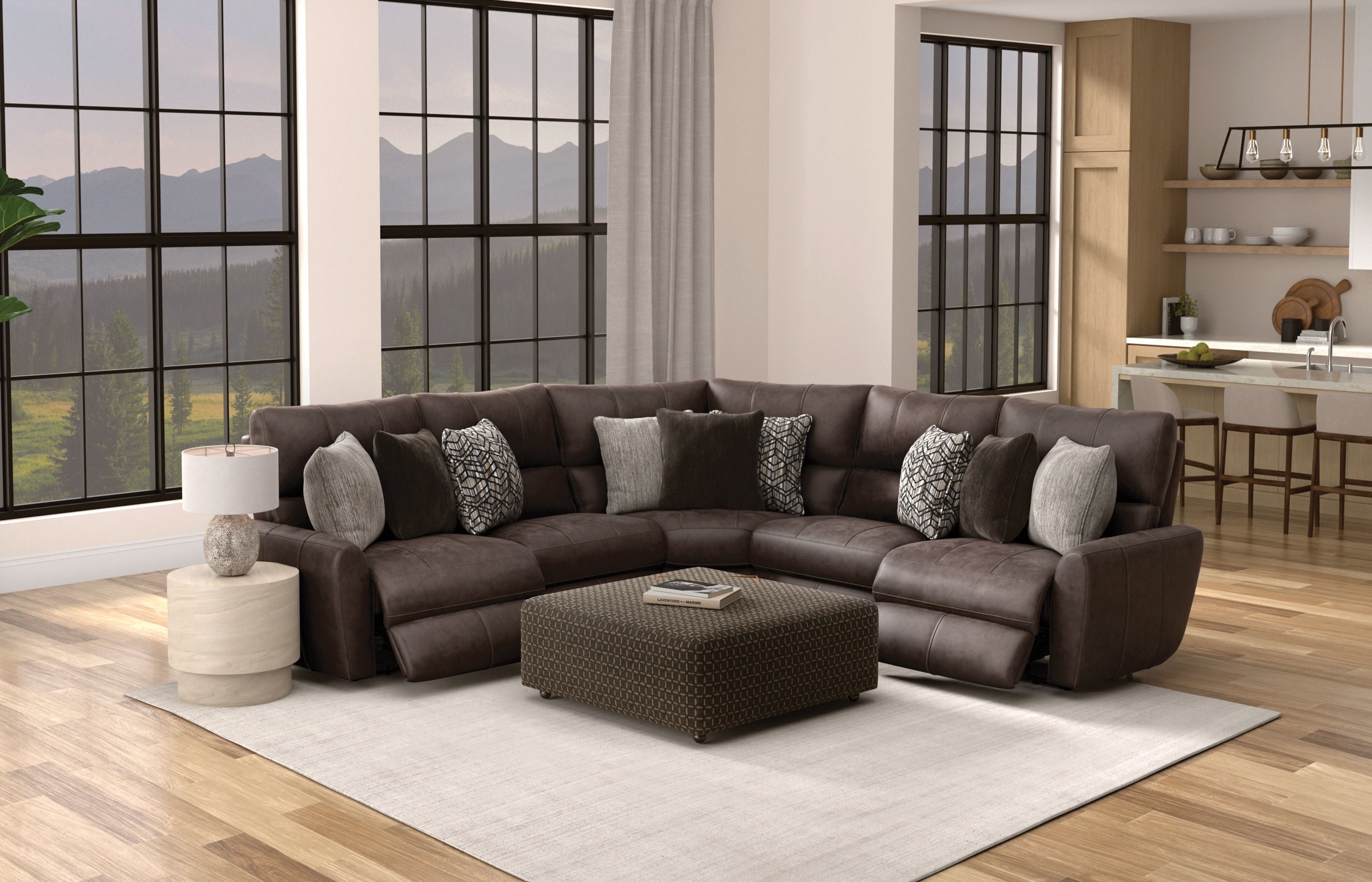 Royster - Castered Cocktail Ottoman - Walnut - Stylish Home Furniture