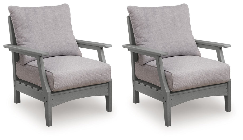 Cove Beach - Lounge Chair With Cushion (Set of 2) - Gray - Stylish Home Furniture