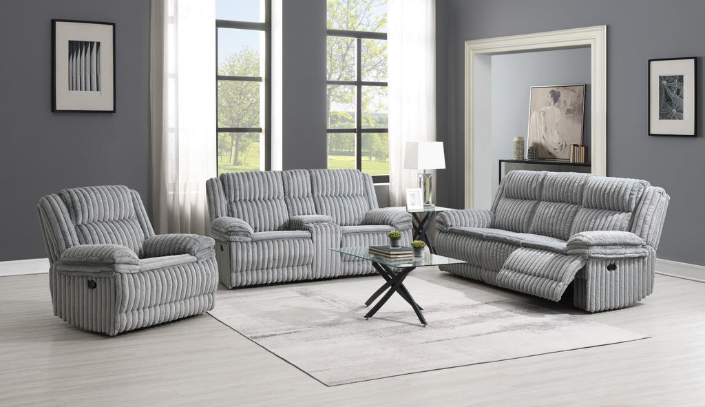 U113 - Corduroy Motion Sofa With Dropdown - Gray - Stylish Home Furniture