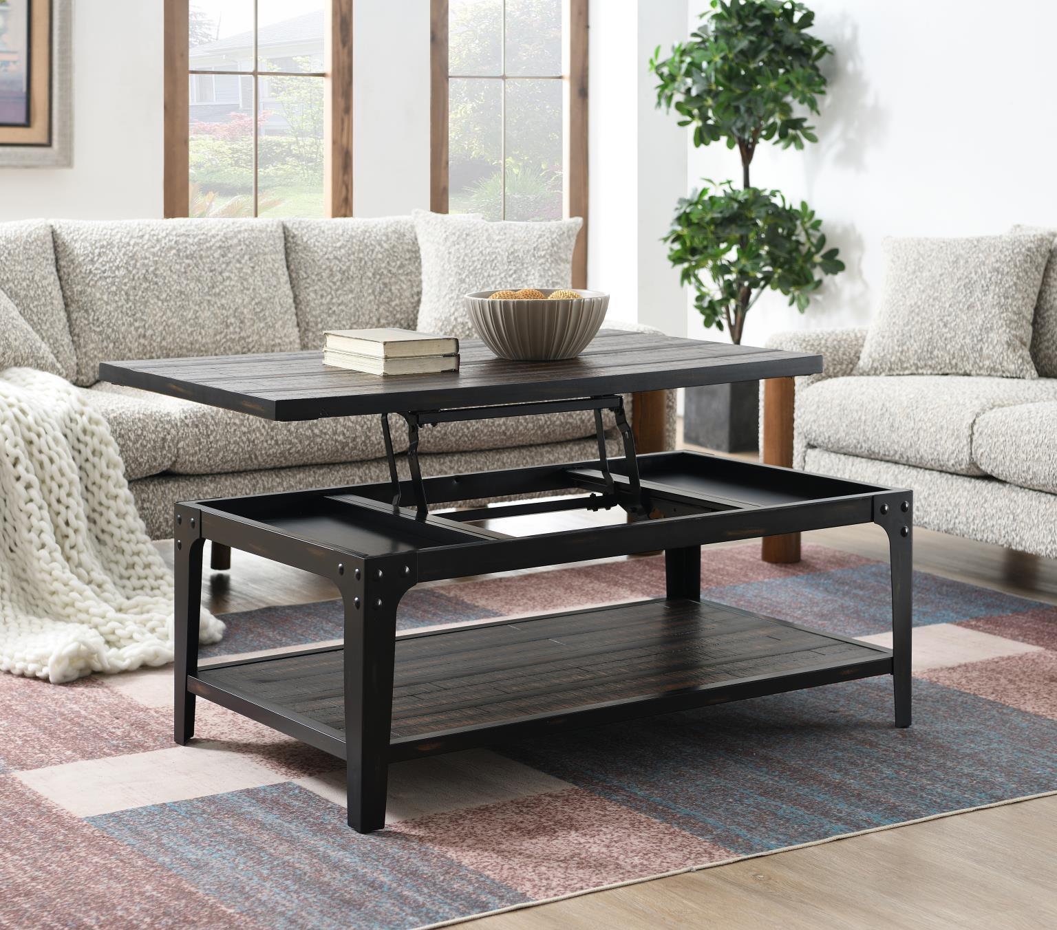 T110 - Lift-Top Coffee Table - Dark Brown