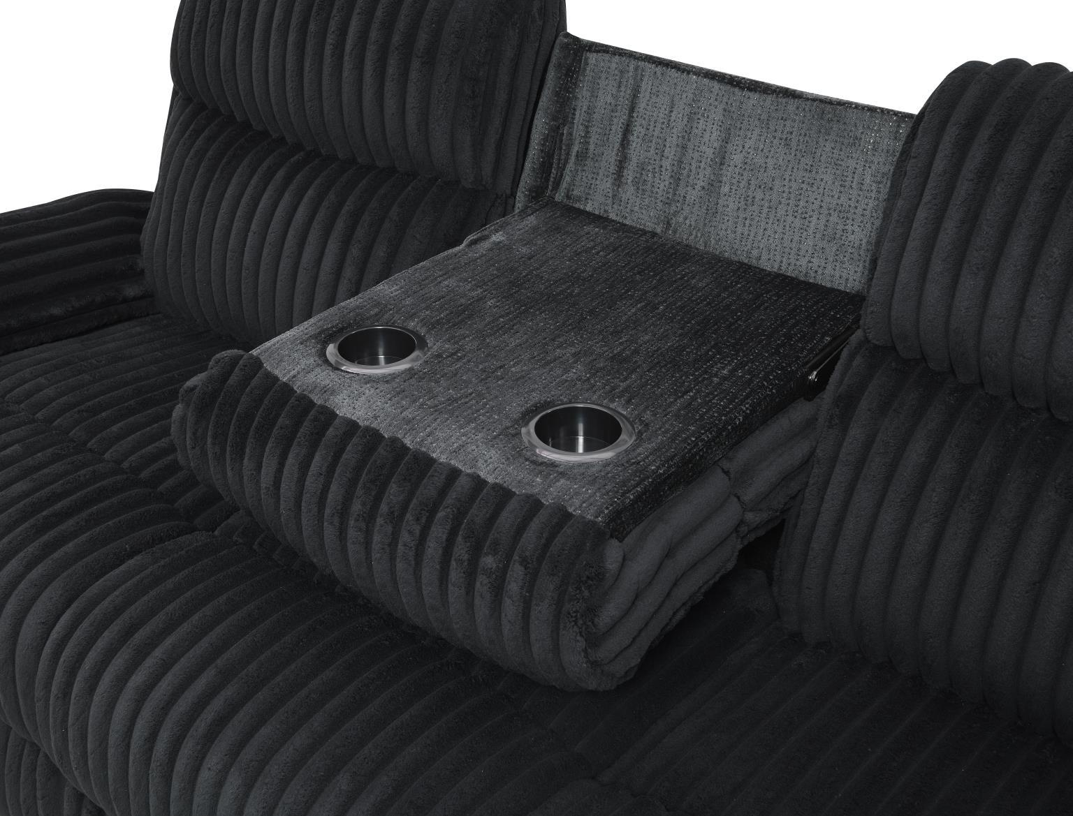 U181 - Corduroy Motion Chair - Black - Stylish Home Furniture