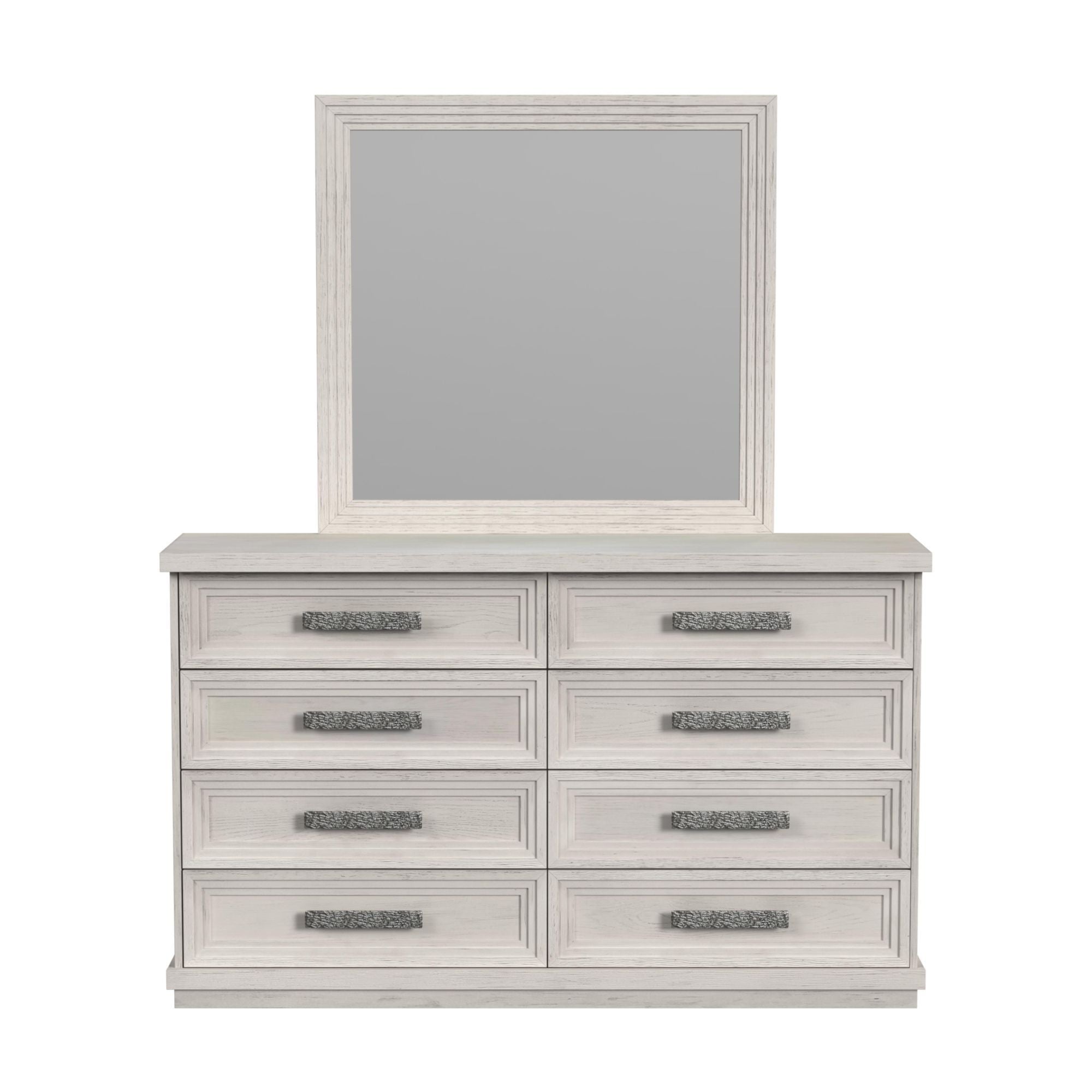 Avalanche - Dresser And Mirror Set - Antique White - Stylish Home Furniture