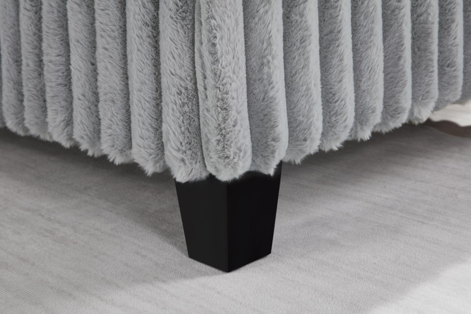 U321 - Corduroy Ottoman - Gray - Stylish Home Furniture