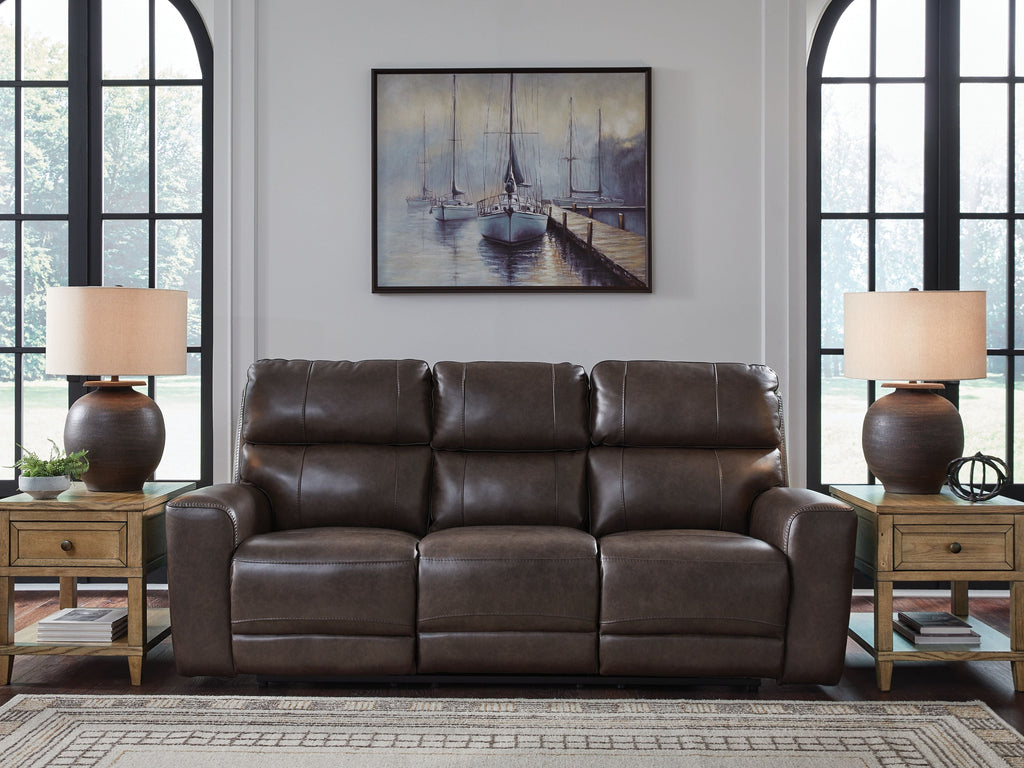 Crossplex - Power Reclining Sofa With Adjustable Headrest - Smoke - Stylish Home Furniture