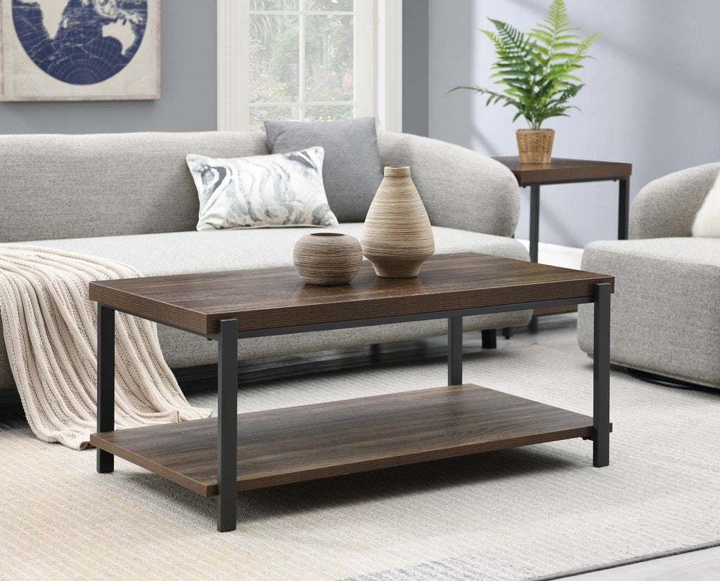 T174 - Coffee Table & 2 End Tables - Warm Brown / Gray - Stylish Home Furniture