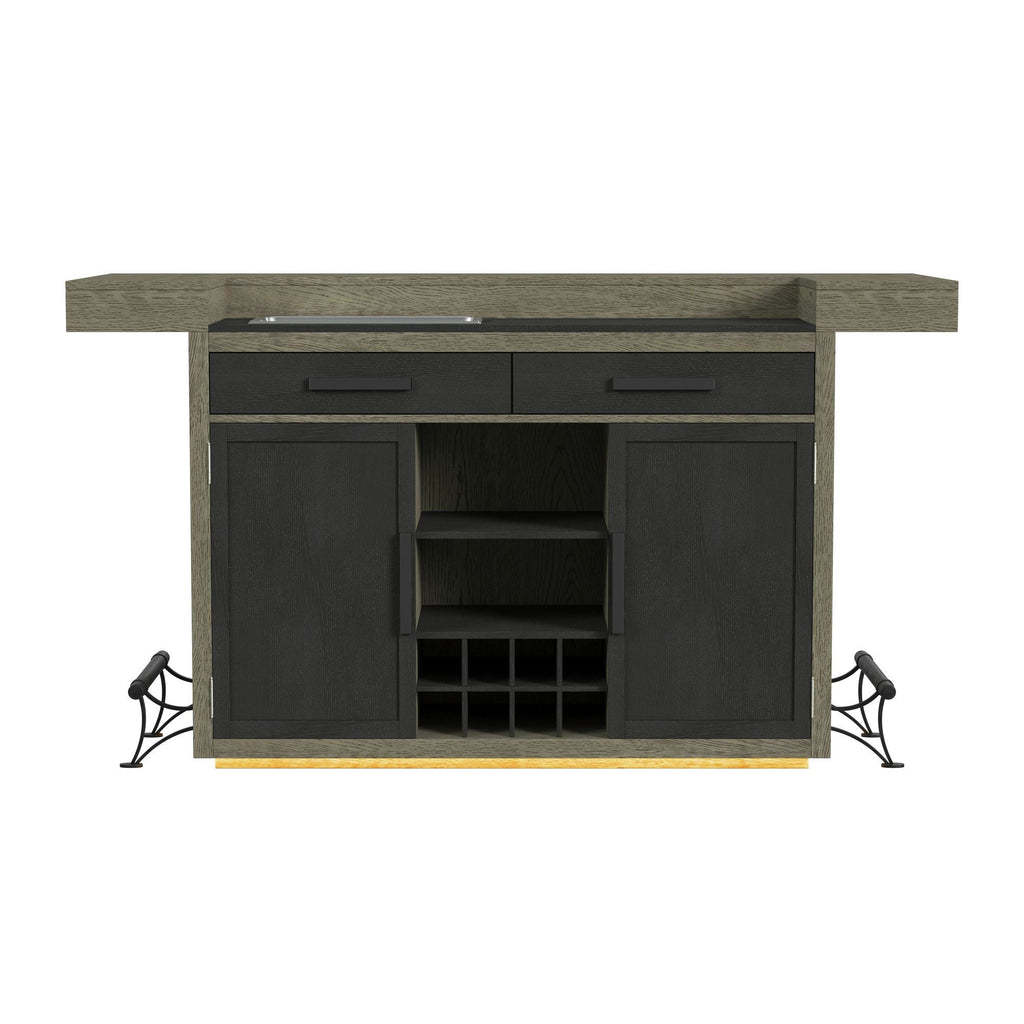 Jemma - Bar Table With Light - Gray And Dark Espresso - Stylish Home Furniture