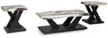 Cendill - Occasional Table Set (Set of 3) - Dark Brown / White / Black - Stylish Home Furniture