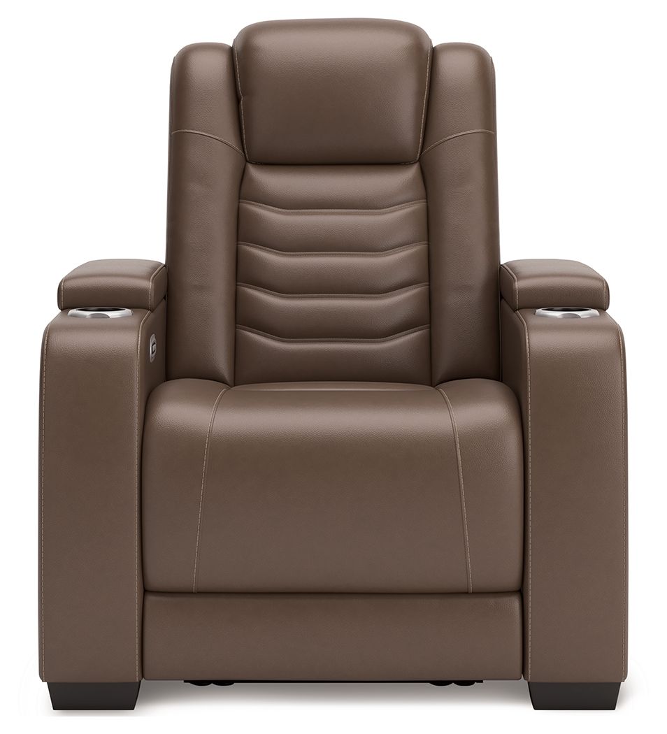 High Impact - Power Recliner / Adj Headrest - Tobacco - Stylish Home Furniture