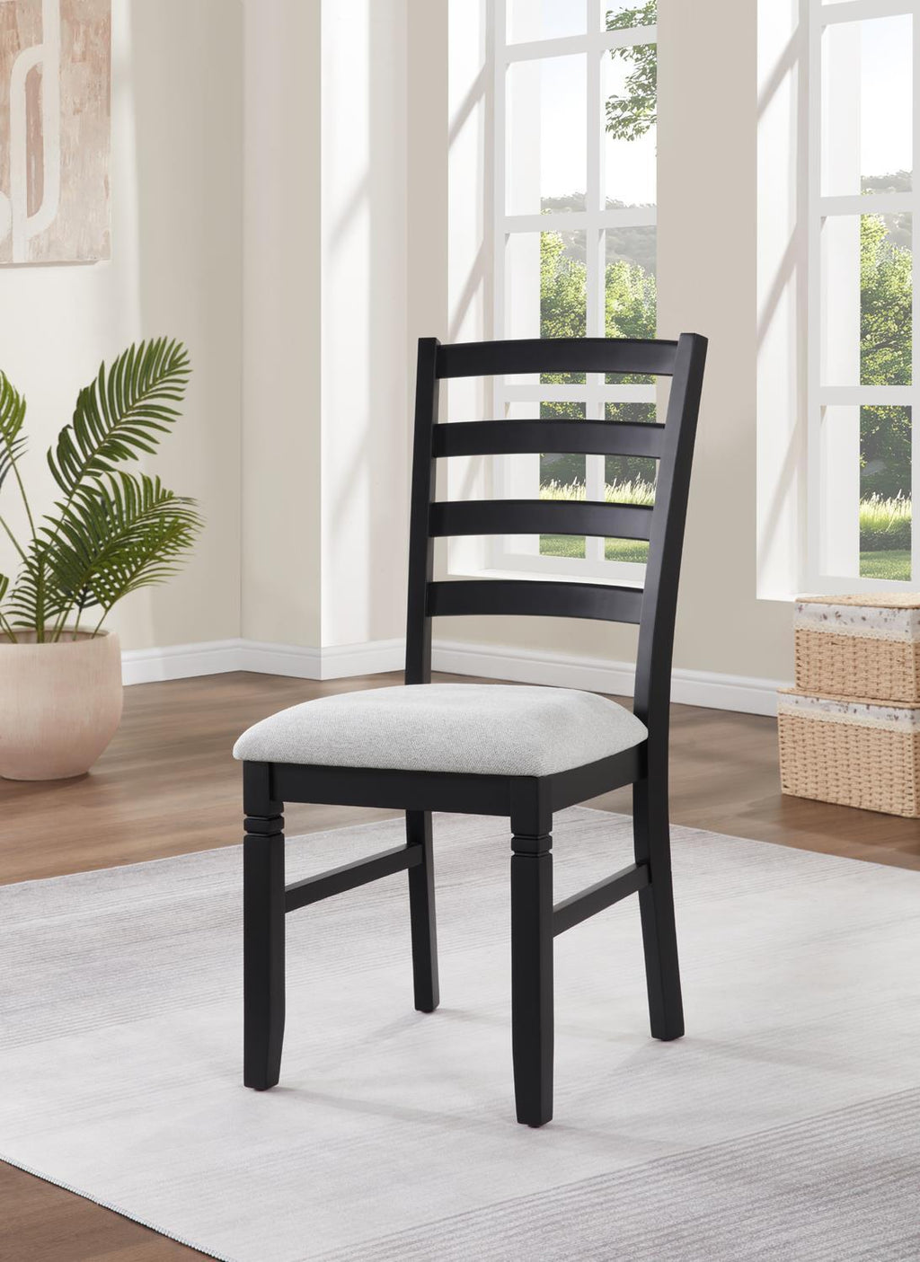 D198 - 6 Piece Dining Room Set (Dining Table, 4 Chairs, Bench) - Black / Dark Brown - Stylish Home Furniture