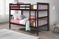 S104 - Twin Over Twin Bunk Bed - Dark Brown - Stylish Home Furniture