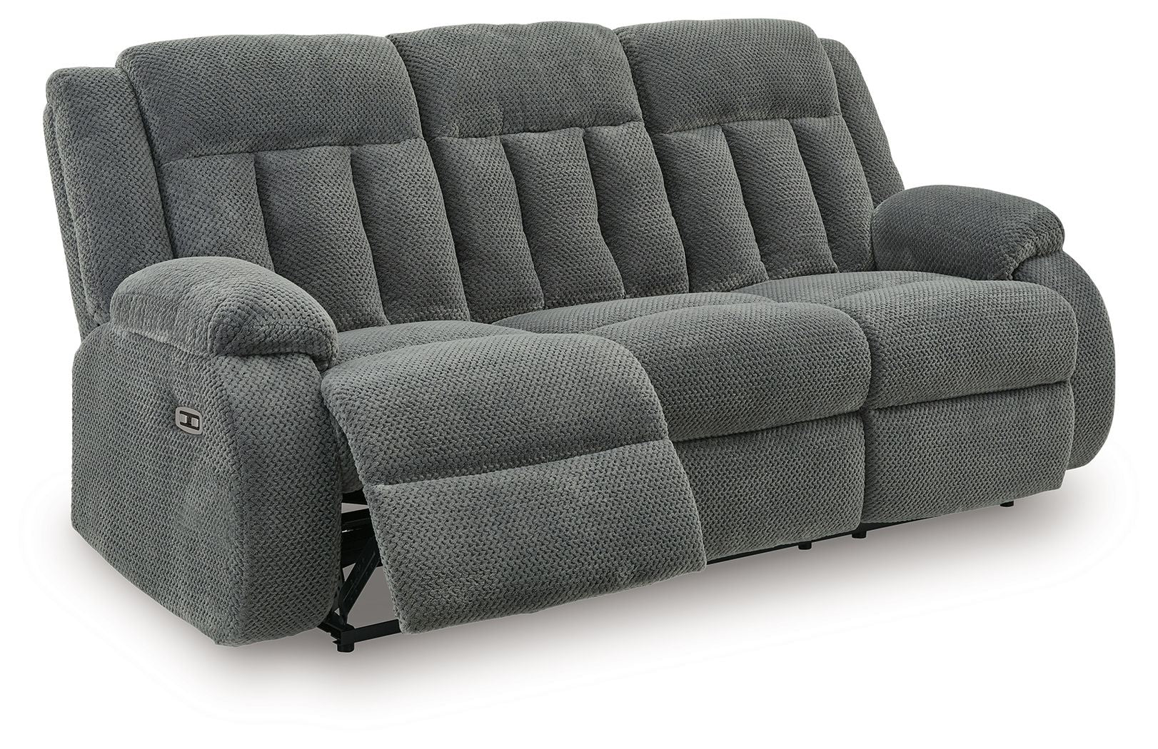 Observation - Reclining Power Sofa With Drop Down Table - Steel - Stylish Home Furniture
