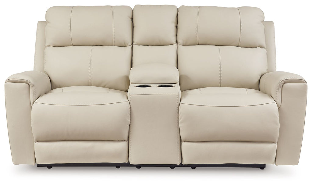 Dahlmoore - Dbl Power Reclining Loveseat With Console - Almond - Stylish Home Furniture