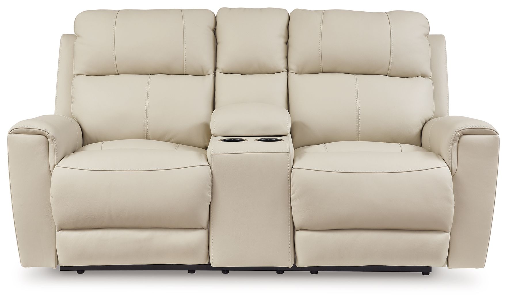 Dahlmoore - Dbl Power Reclining Loveseat With Console - Almond - Stylish Home Furniture