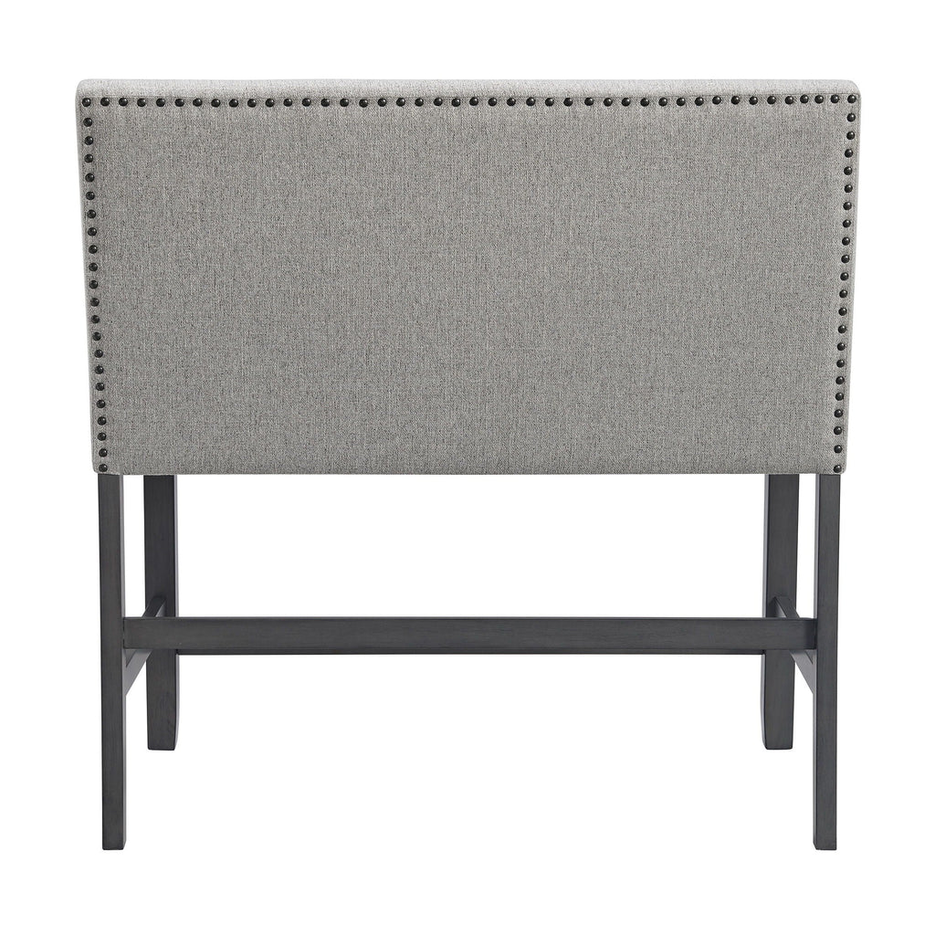 Seneca - Counter Bench With Upholstered Back And Fabric - Brown - Stylish Home Furniture
