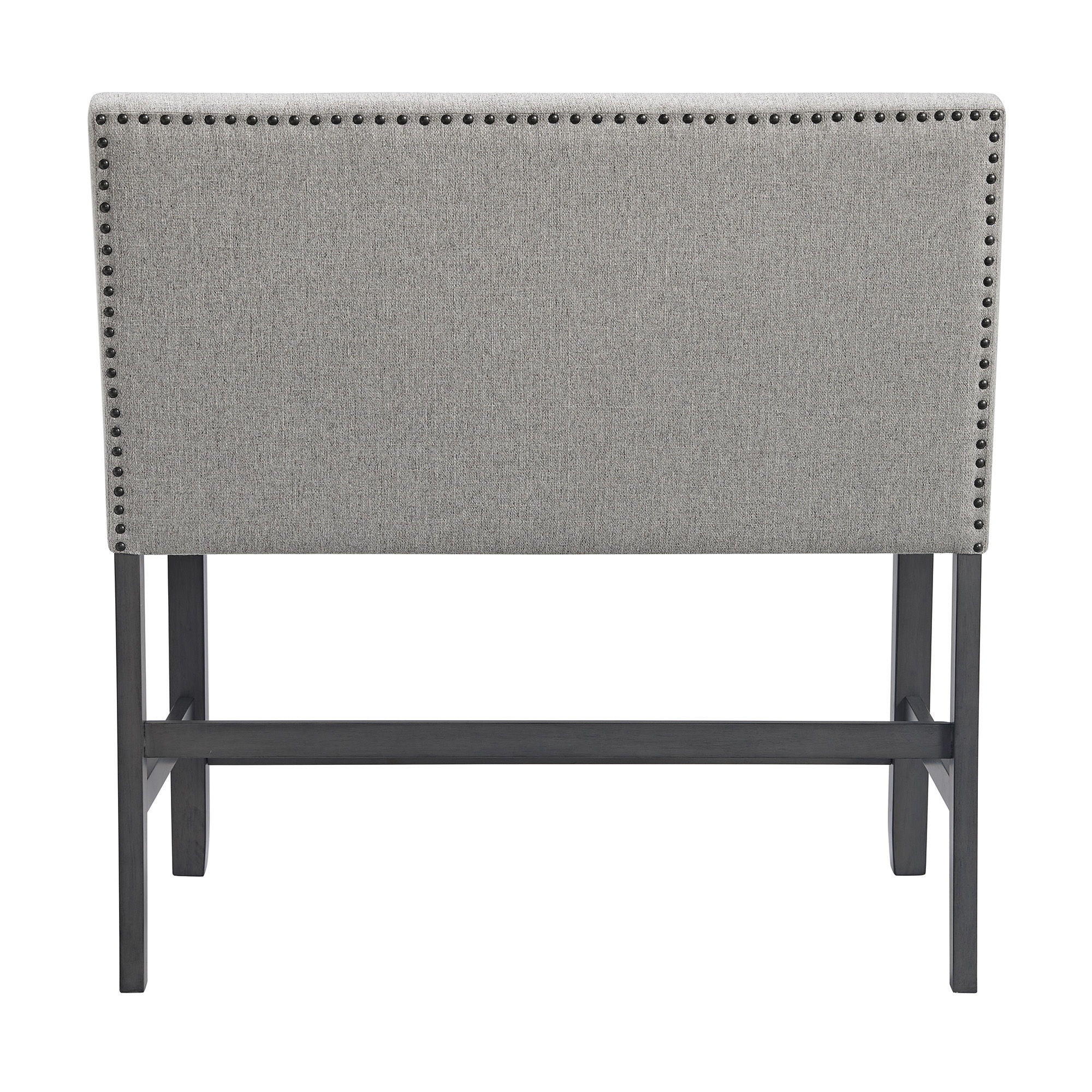 Seneca - Counter Bench With Upholstered Back And Fabric - Brown - Stylish Home Furniture