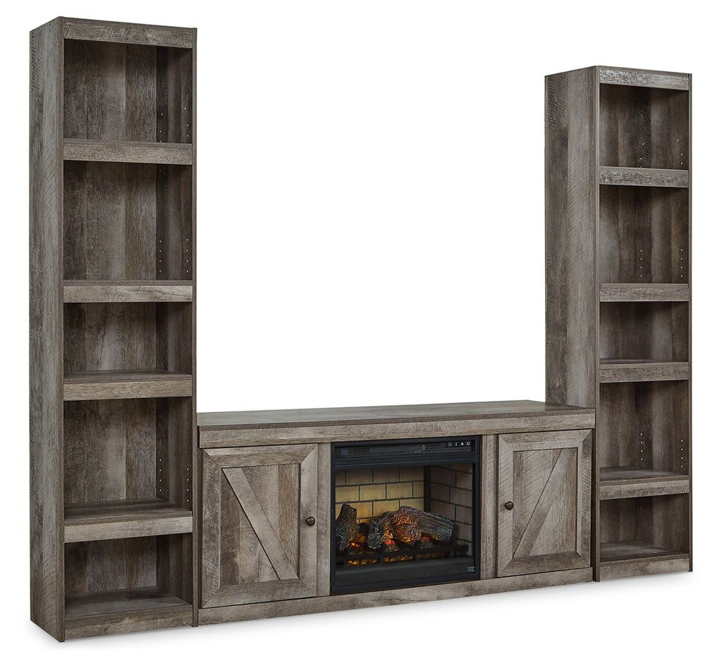 Wynnlow - 3-Piece Entertainment Center With Electric Fireplace - Gray - Stylish Home Furniture