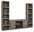 Wynnlow - 3-Piece Entertainment Center With Electric Fireplace - Gray - Stylish Home Furniture