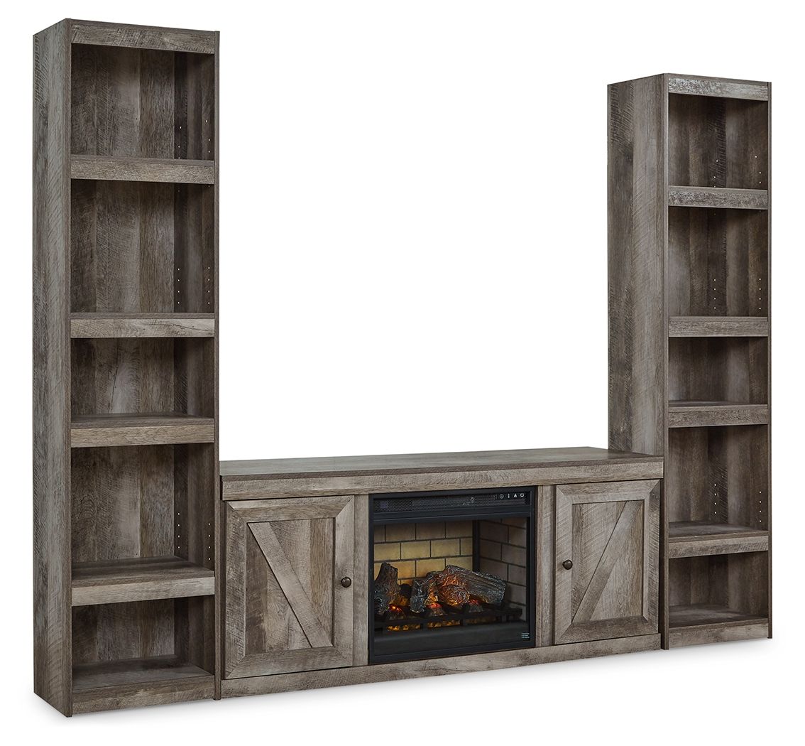 Wynnlow - 3-Piece Entertainment Center With Electric Fireplace - Gray - Stylish Home Furniture