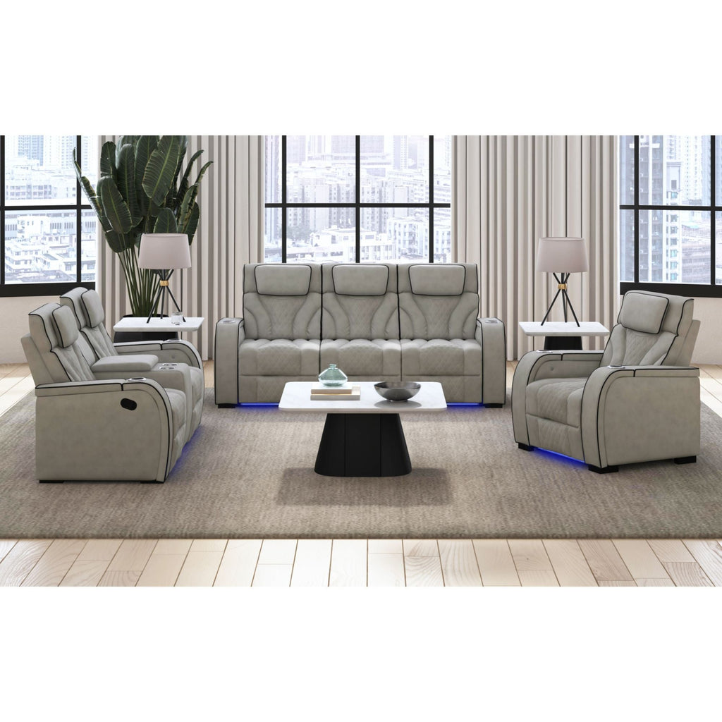 Blitz - Motion Loveseat With Console, And LED
