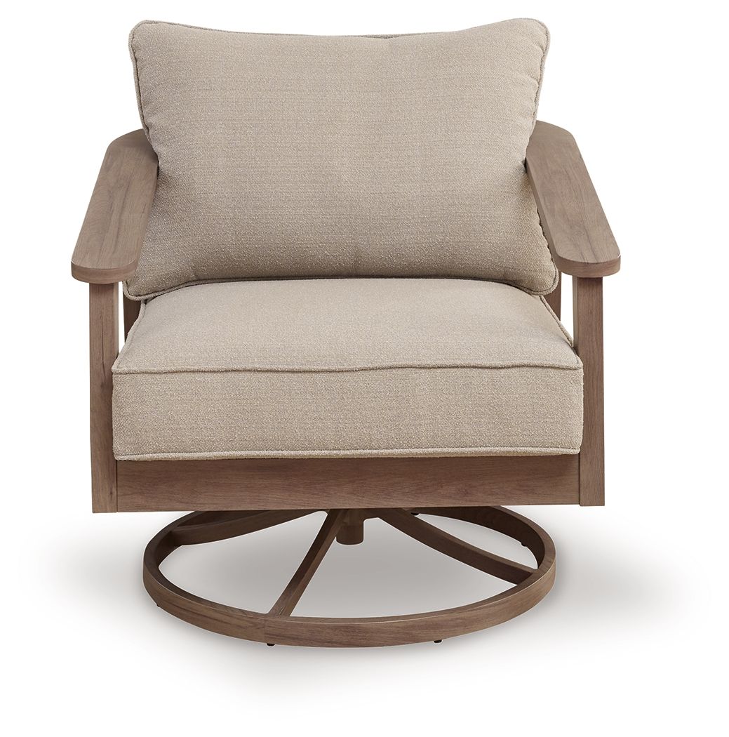 Harmony Headlands - Swivel Lounge With Cushion - Natural / Gray - Stylish Home Furniture