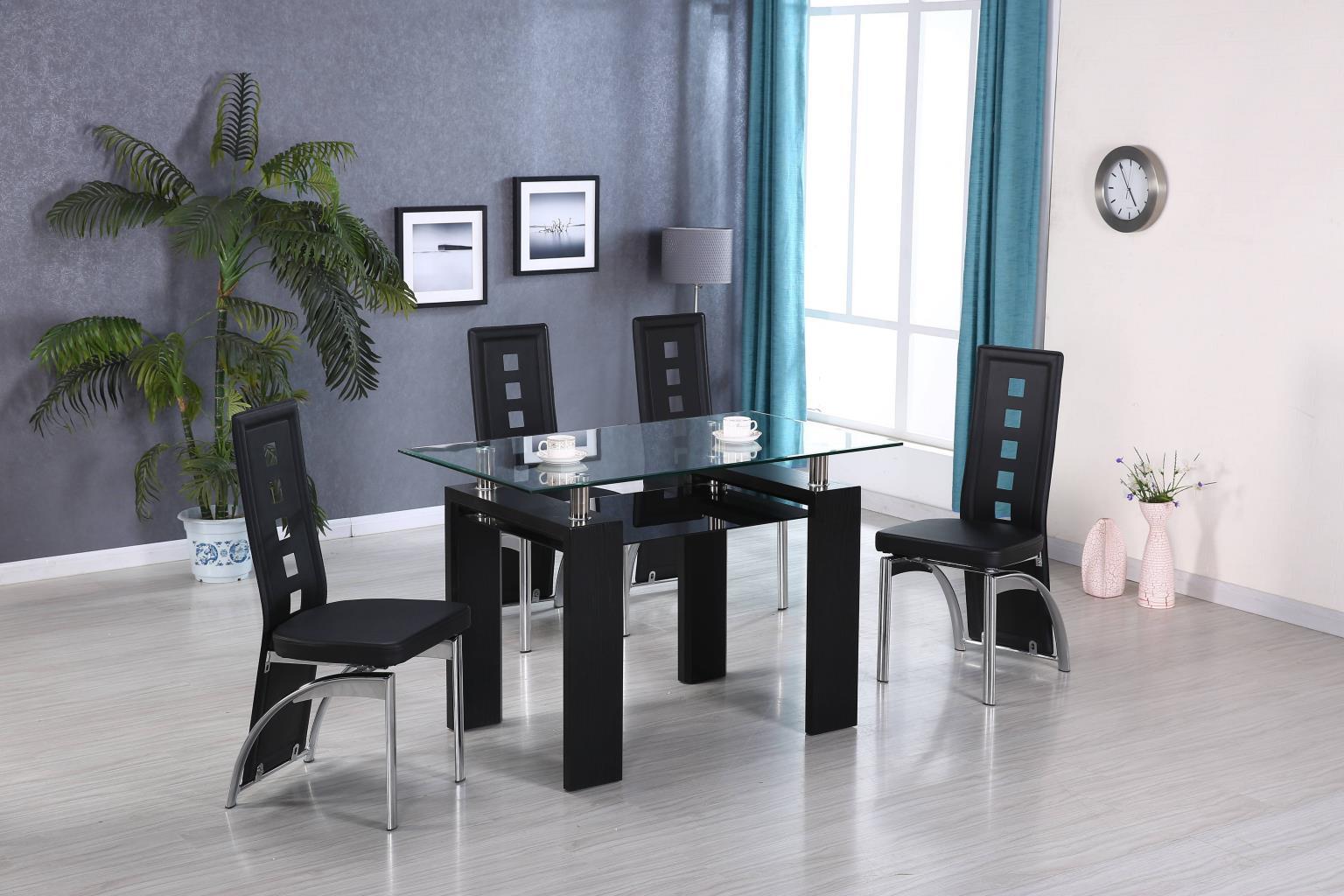 D310 - Glass Dinette Table - Black - Stylish Home Furniture