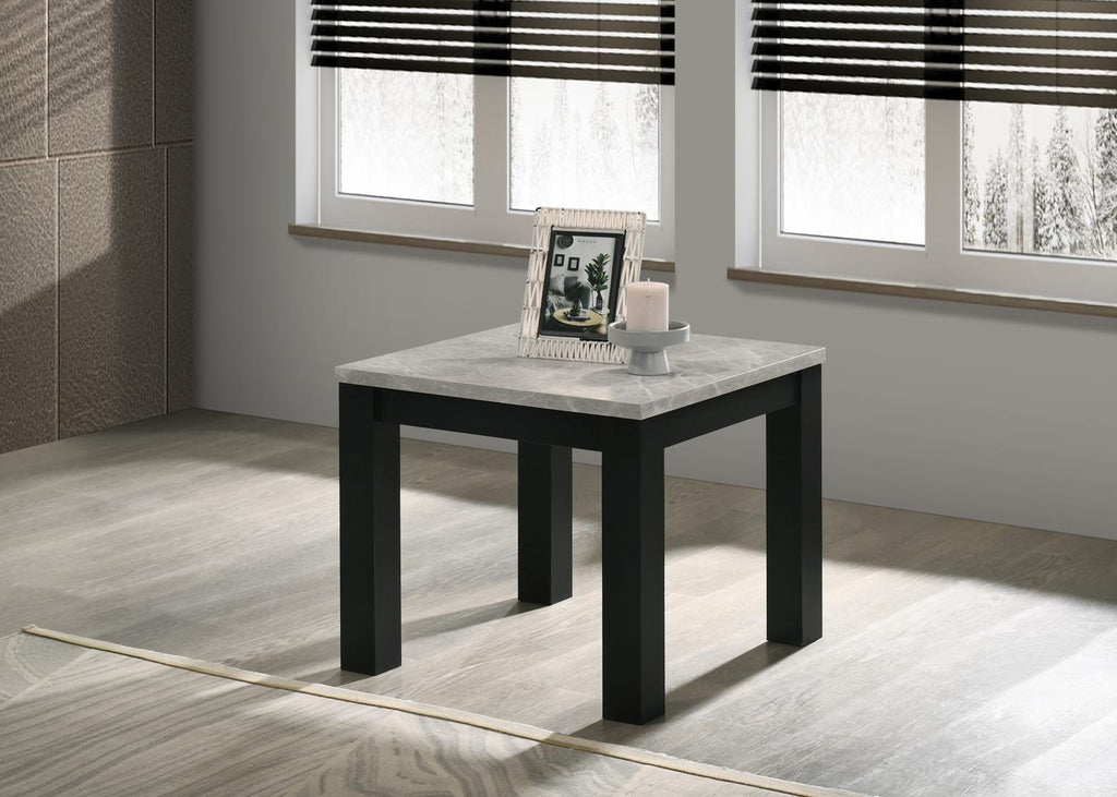 T233 - Melamine Top 3 Piece Table Set (Coffee And 2 End Tables) - Black / White - Stylish Home Furniture