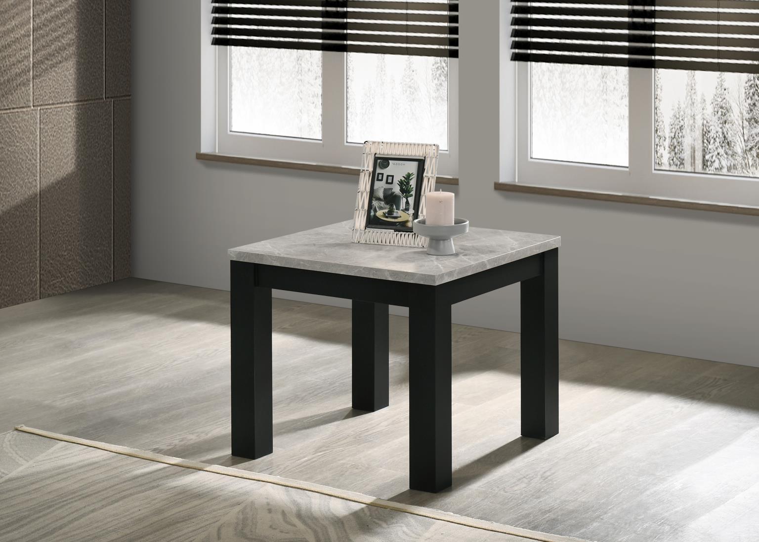 T233 - Melamine Top 3 Piece Table Set (Coffee And 2 End Tables) - Black / White - Stylish Home Furniture