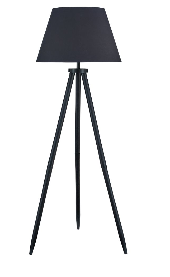 Orhan - Wood Floor Lamp - Black - Stylish Home Furniture