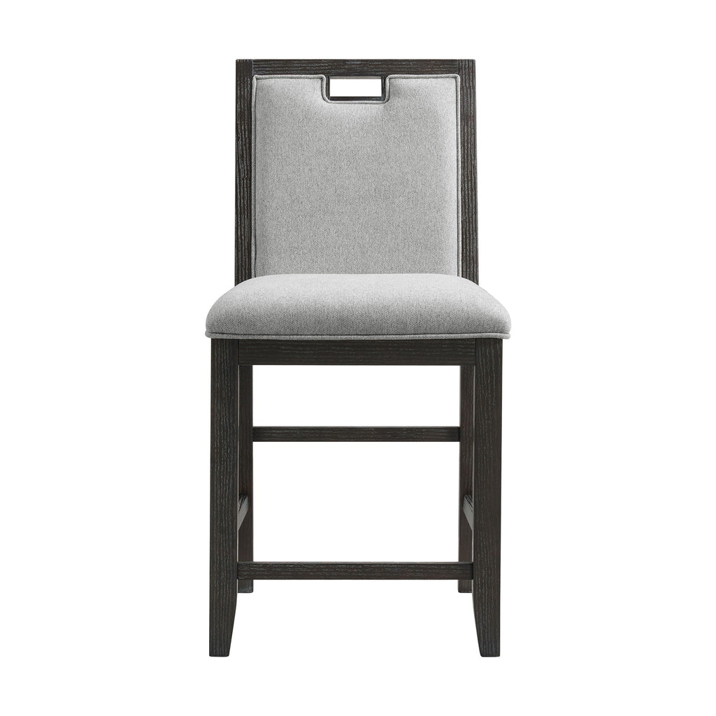 Elodie - Fabric Counter Chair (Set of 2) - Charcoal / Gray - Stylish Home Furniture