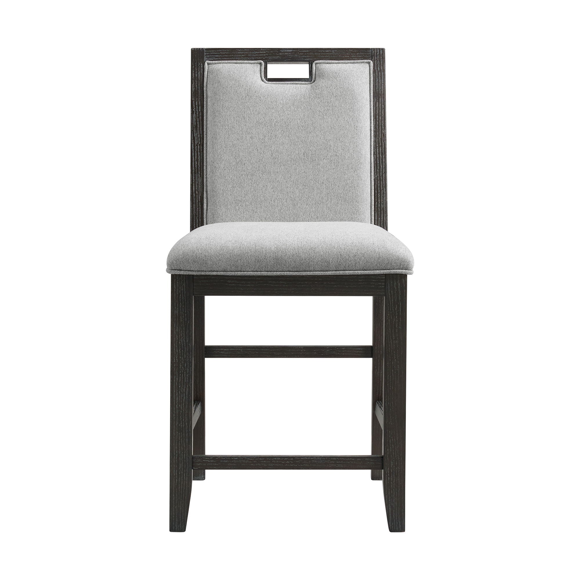 Elodie - Fabric Counter Chair (Set of 2) - Charcoal / Gray - Stylish Home Furniture