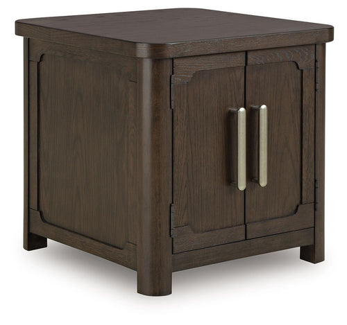 Breckington - Rectangular 2-door End Table - Dark Brown - Stylish Home Furniture