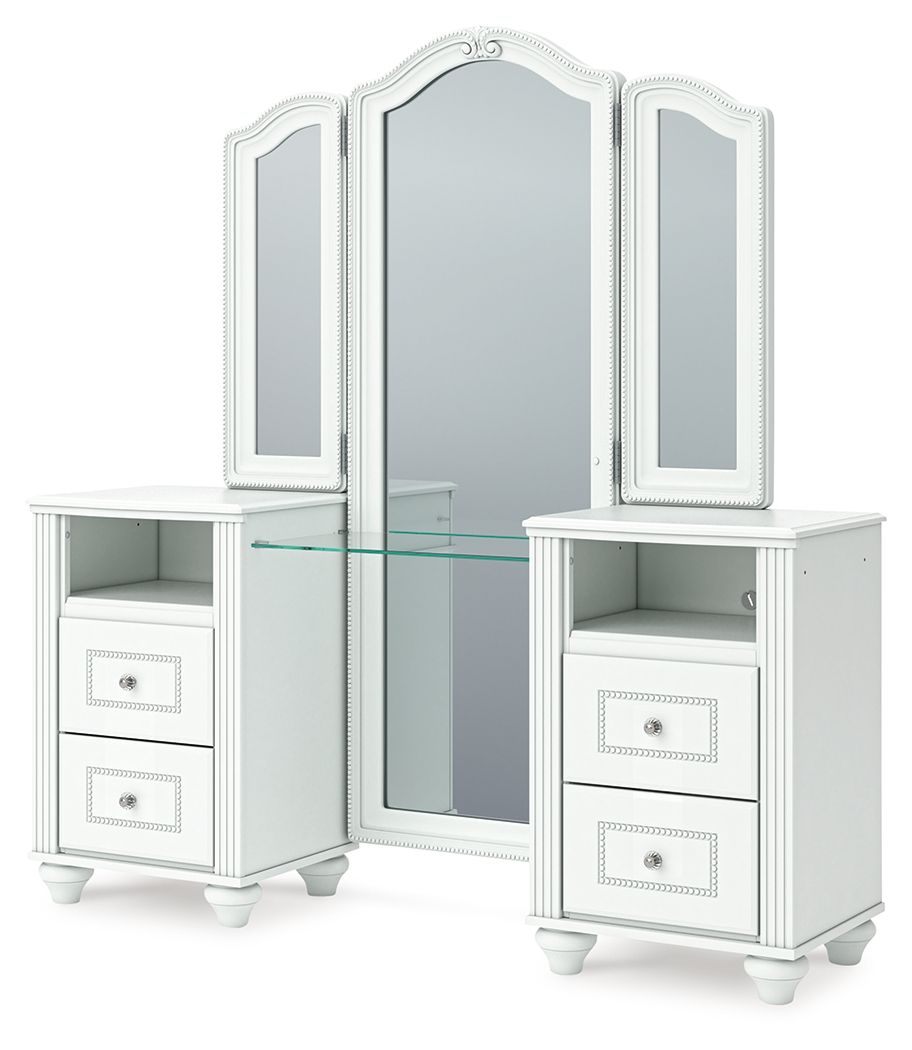 Kozlani - Vanity With Mirror - White - Stylish Home Furniture