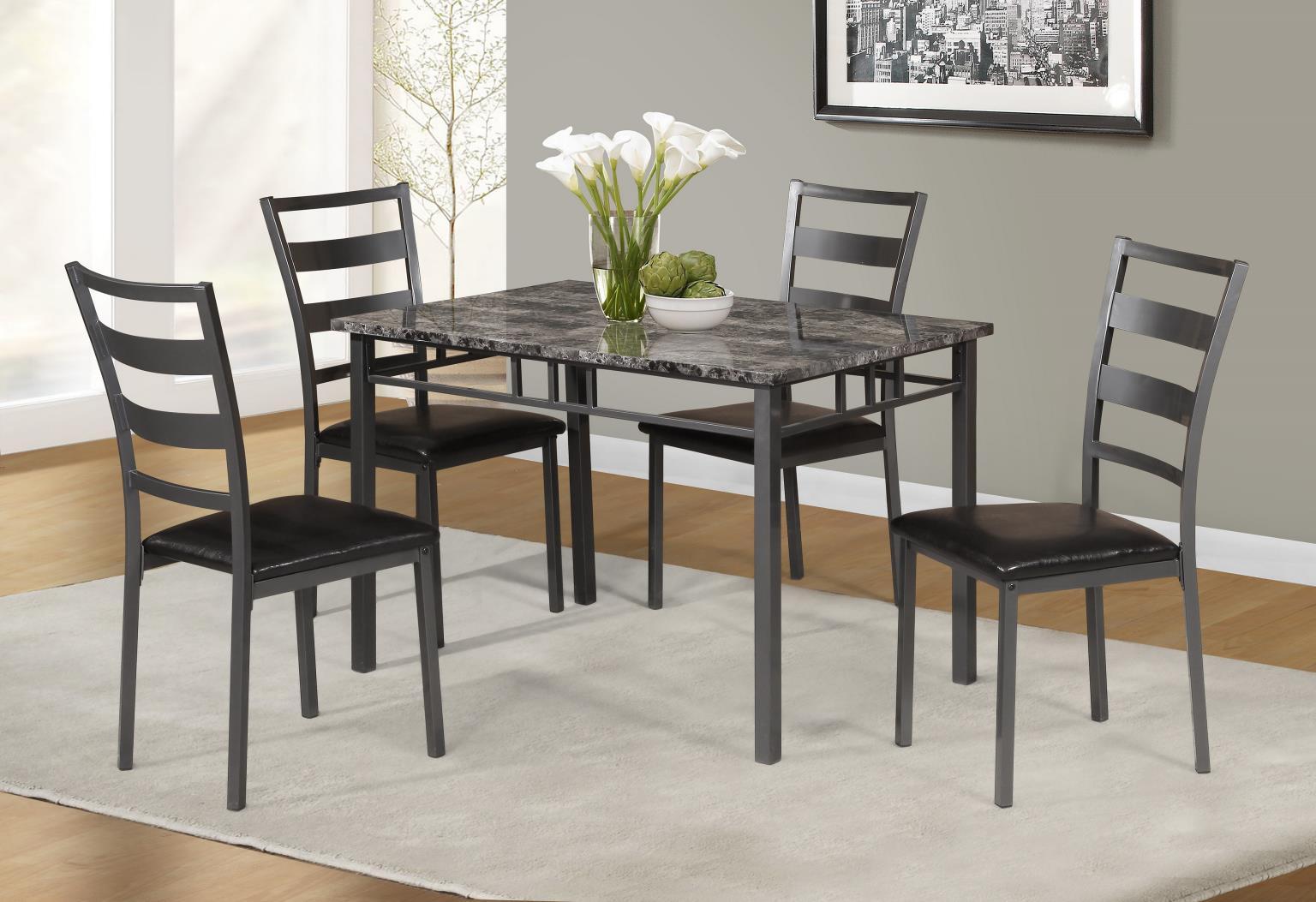 D762 - 5 Piece Dining Room Set - Dark Gray - Stylish Home Furniture