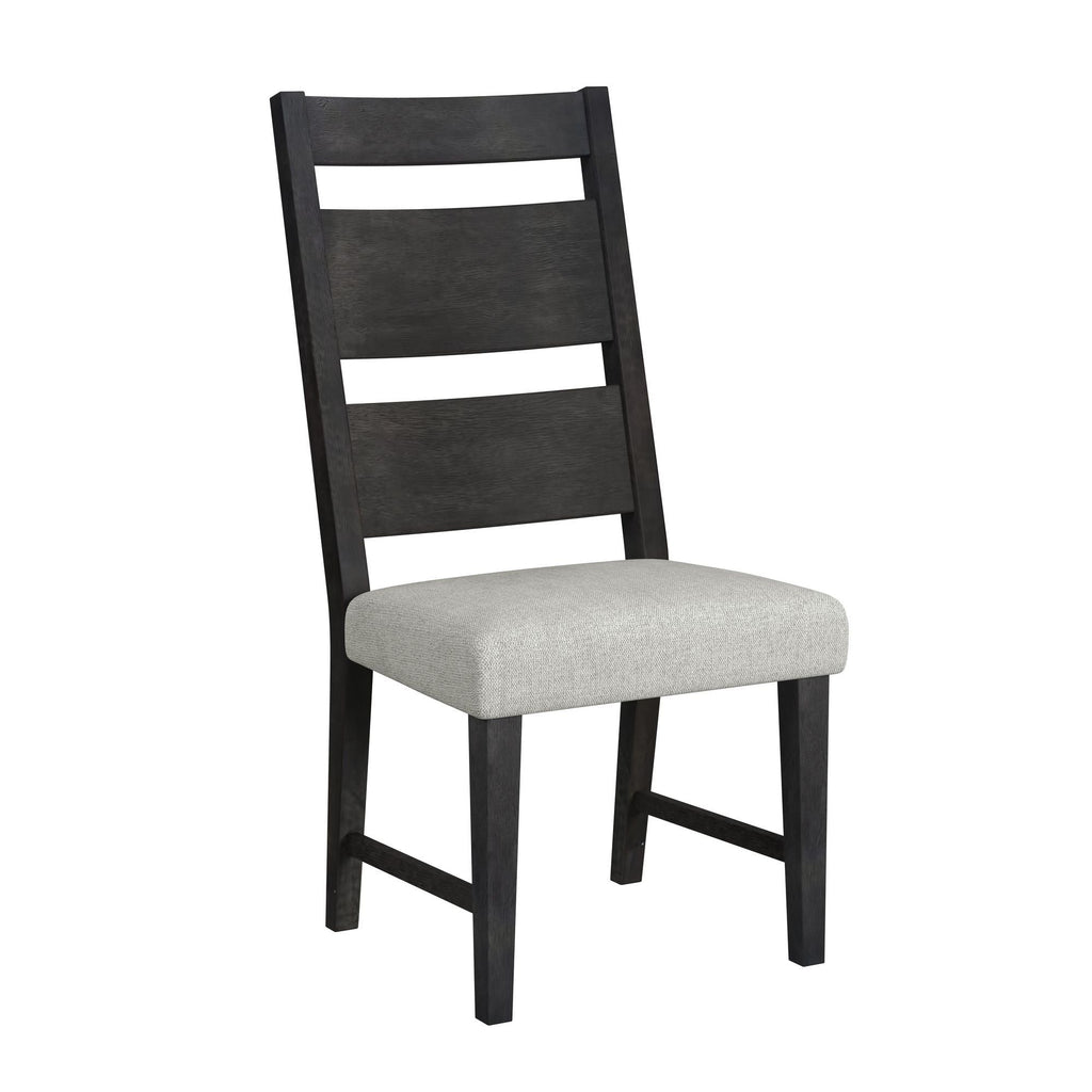 Jemma - Wood Back Dining Side Chair (Set of 2) - Dark Espresso / Beige Linen - Stylish Home Furniture