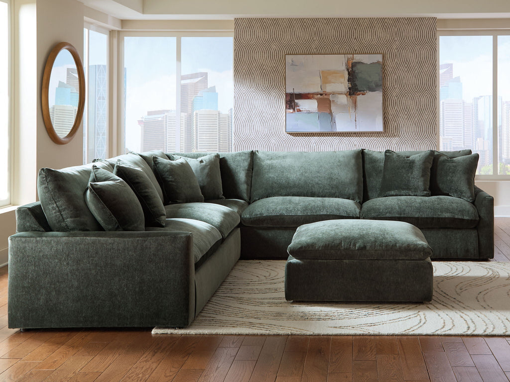 Carriage View - 3-Piece Sectional - Jade - Stylish Home Furniture