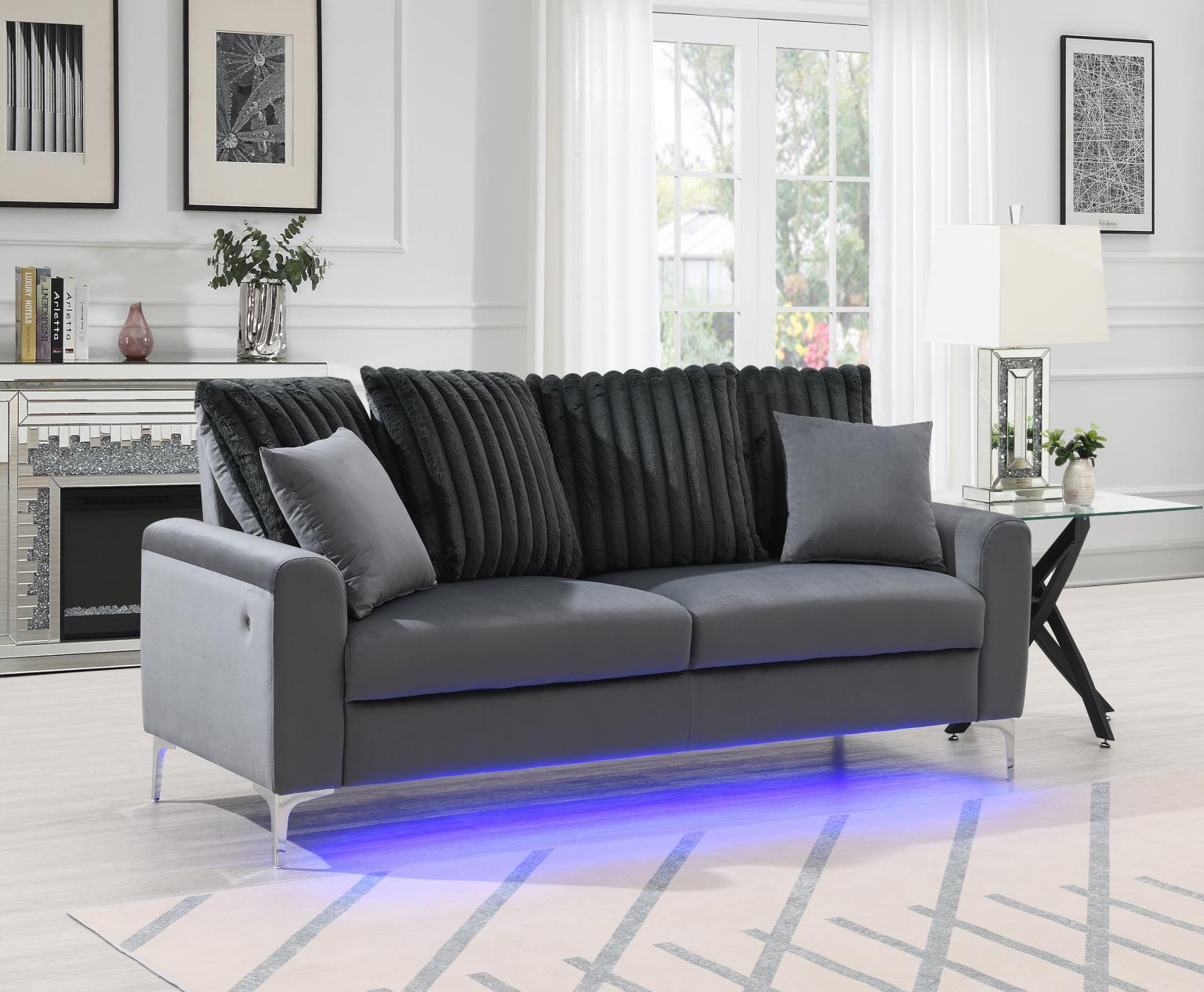 U481 - Sofa & Loveseat - Gray - Stylish Home Furniture