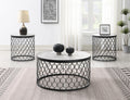 T155 - Coffee Table & 2 End Tables - Black / Silver Sparkle