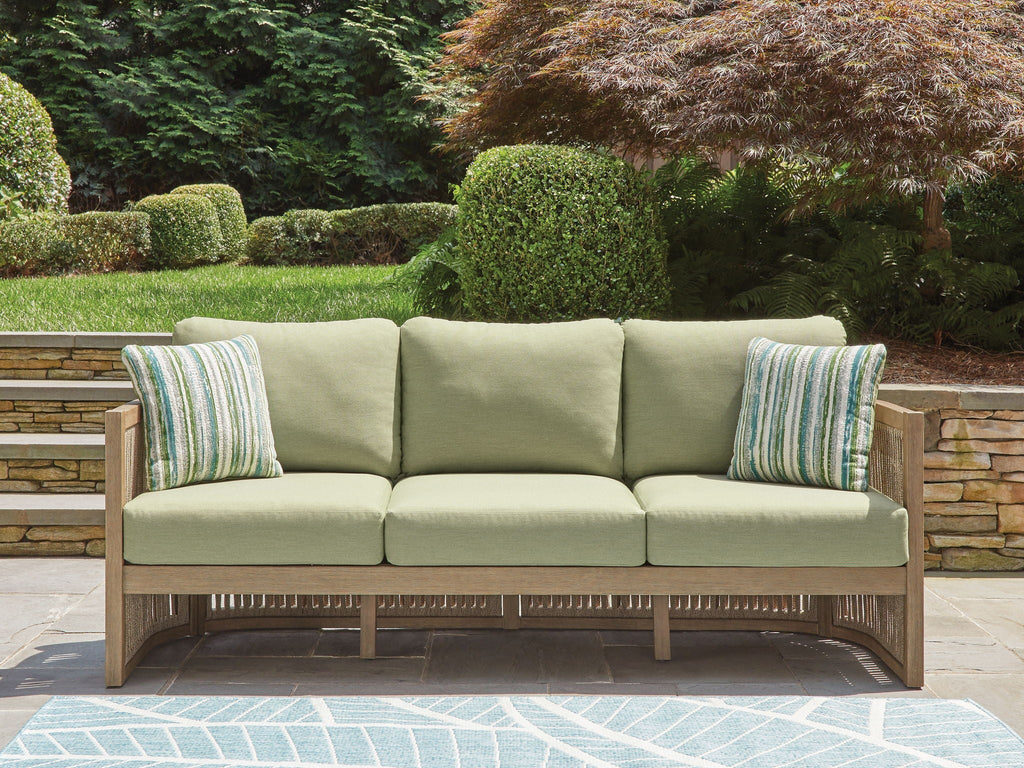 Serena Shores - Sofa With Cushion - Beige / Green - Stylish Home Furniture