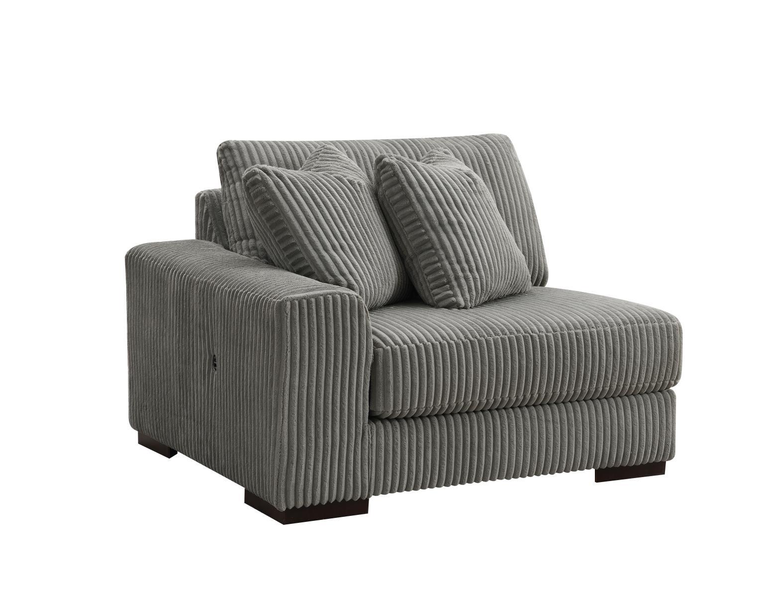 U243 - 6 Piece Sectional (2 Armless Chairs, 1 Console, 1 Right Chaise, 1 LAF Seat, 1 Wedge) - Gray - Stylish Home Furniture
