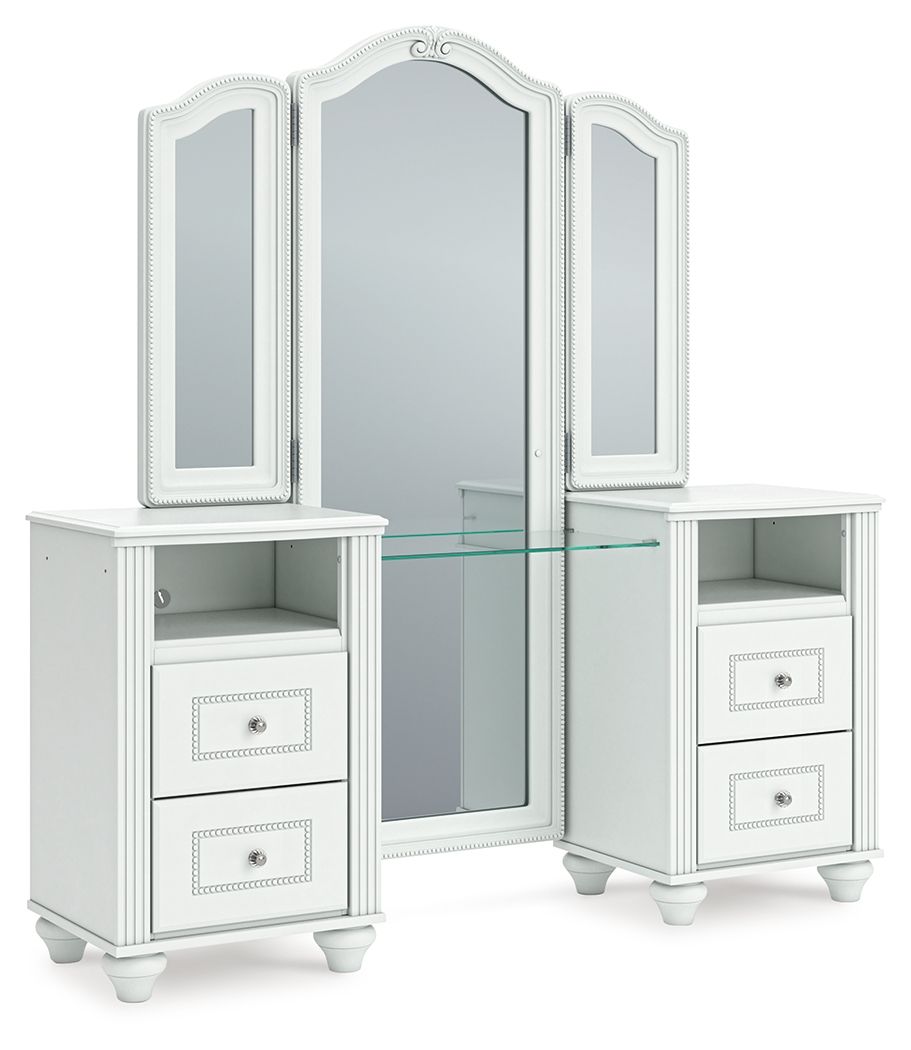 Kozlani - Vanity With Mirror - White - Stylish Home Furniture