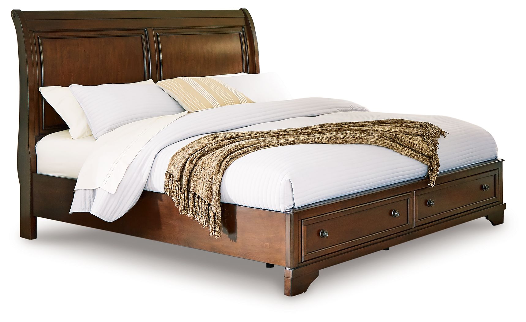 Trellington - Queen Sleigh Storage Bed - Brown - Stylish Home Furniture