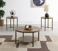 T330 - Round Coffee Table & 2 End Tables - Dark Brown - Stylish Home Furniture