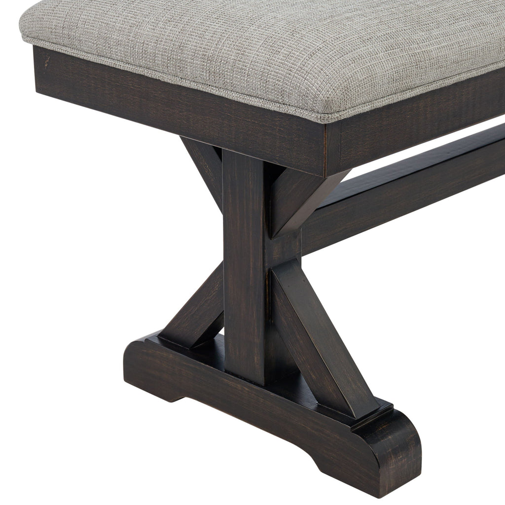 Montrose - Fabric Dining Bench - Espresso / Light Gray - Stylish Home Furniture