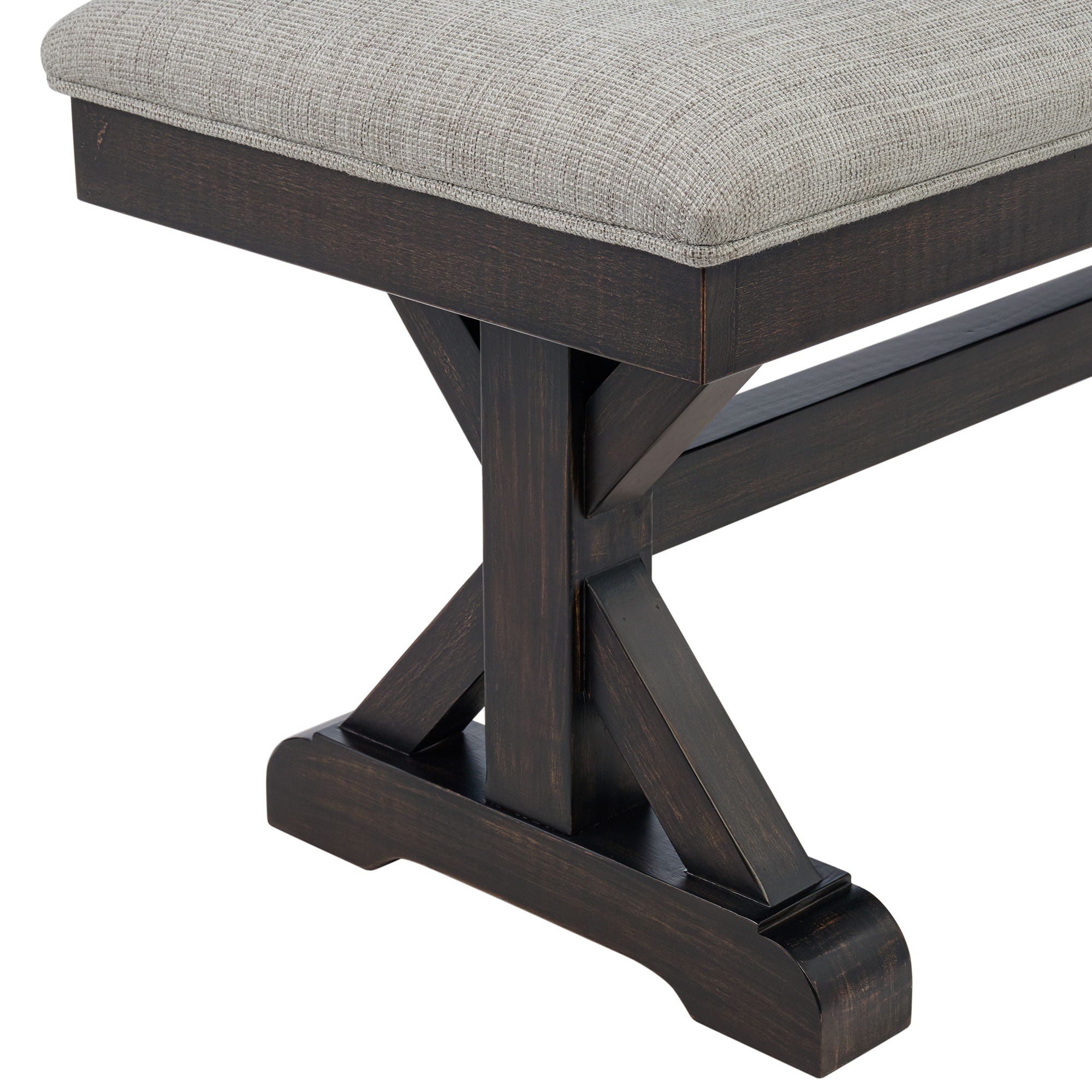 Montrose - Fabric Dining Bench - Espresso / Light Gray - Stylish Home Furniture